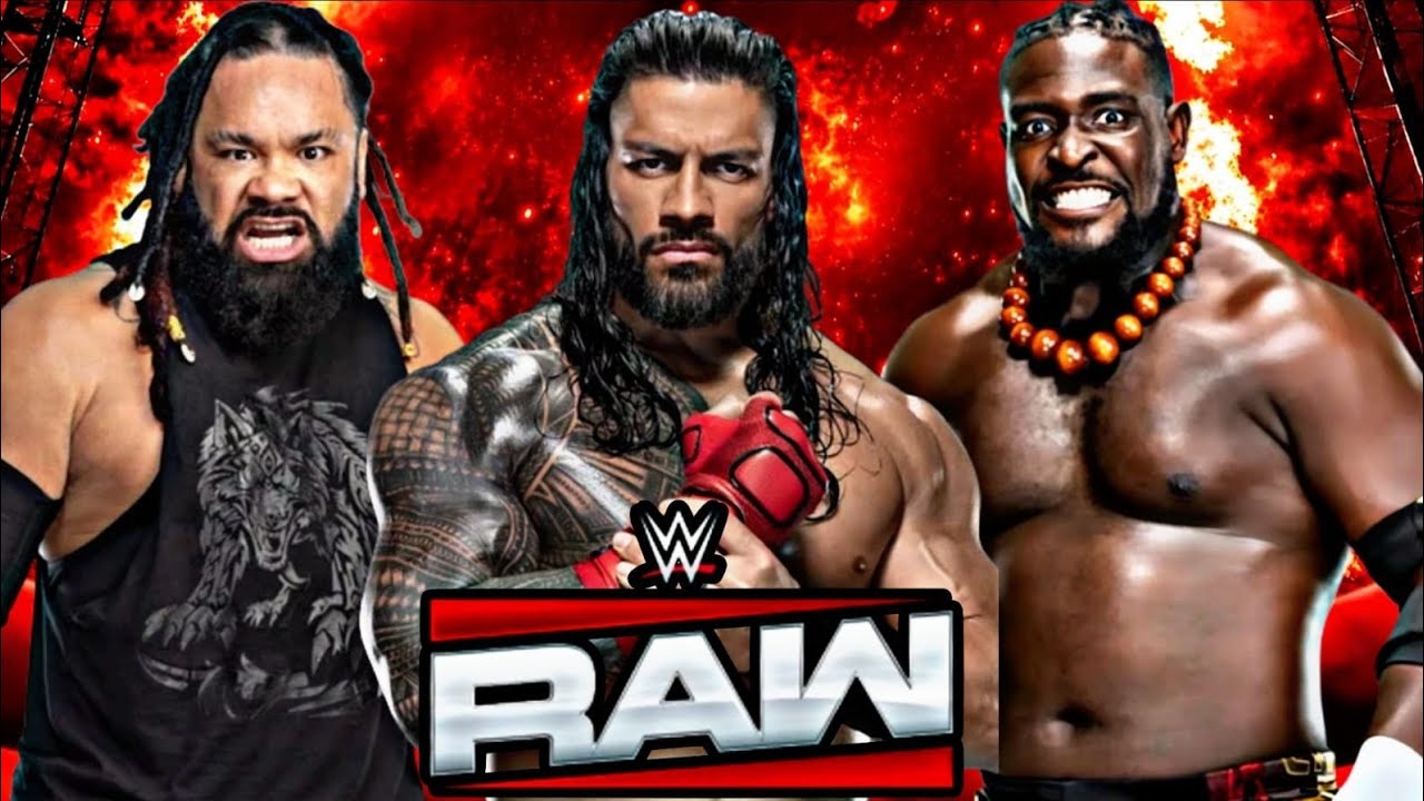 Roman Reigns(C) Vs Oba Femi Vs Jacob Fatu WWE Raw June 11 2026 WWE2K26 Simulation - FULL MATCH background