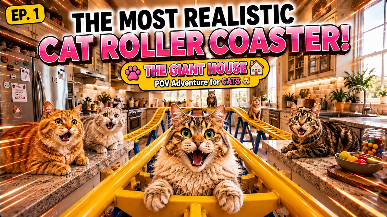 Roller Coaster For Cats๐ฑ: THE GIANT HOUSE๐ Cat Roller Coaster ๐ข๐ฑ