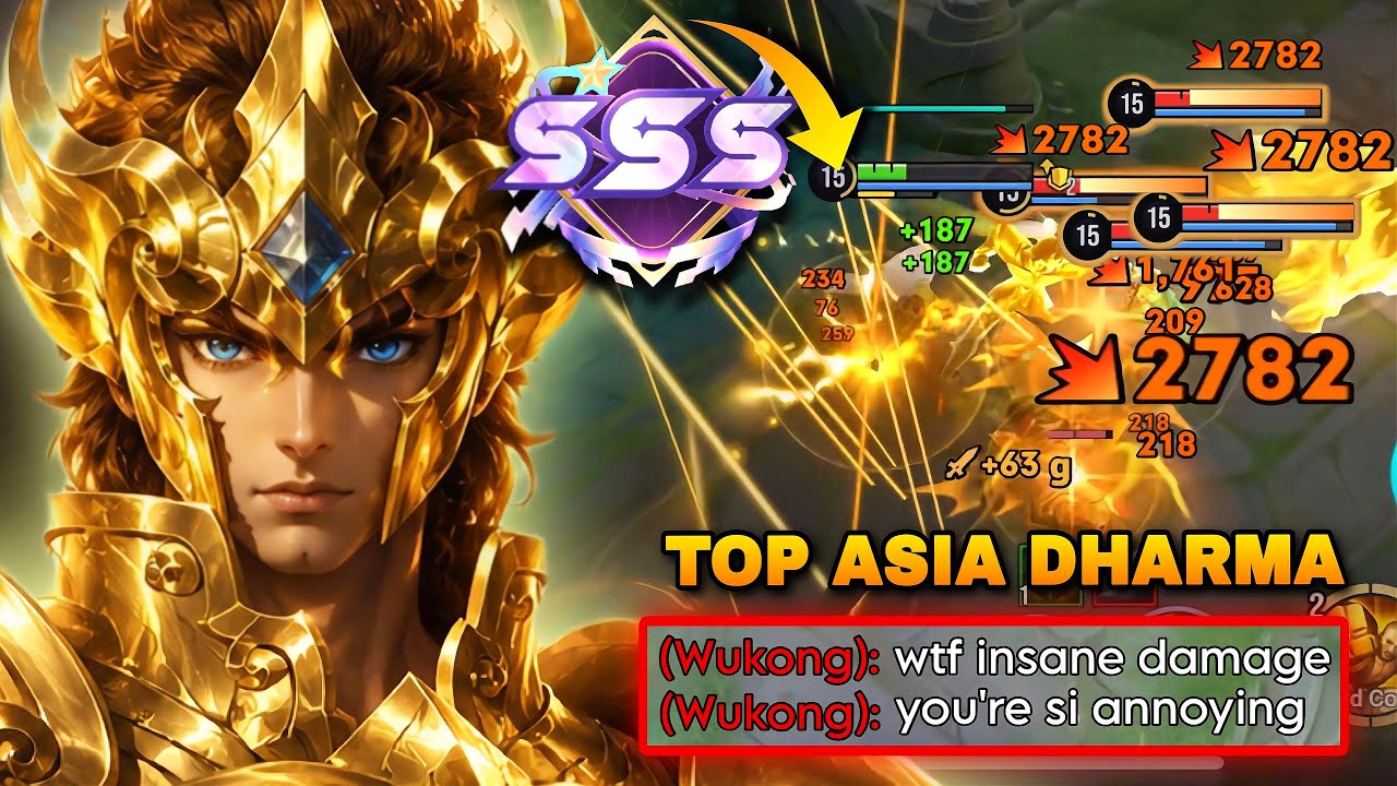 TOP 1 ASIA DHARMA INSANE COMEBACK WITH INSANE 5 MAN SET IN RANK! | HONOR OF KINGS