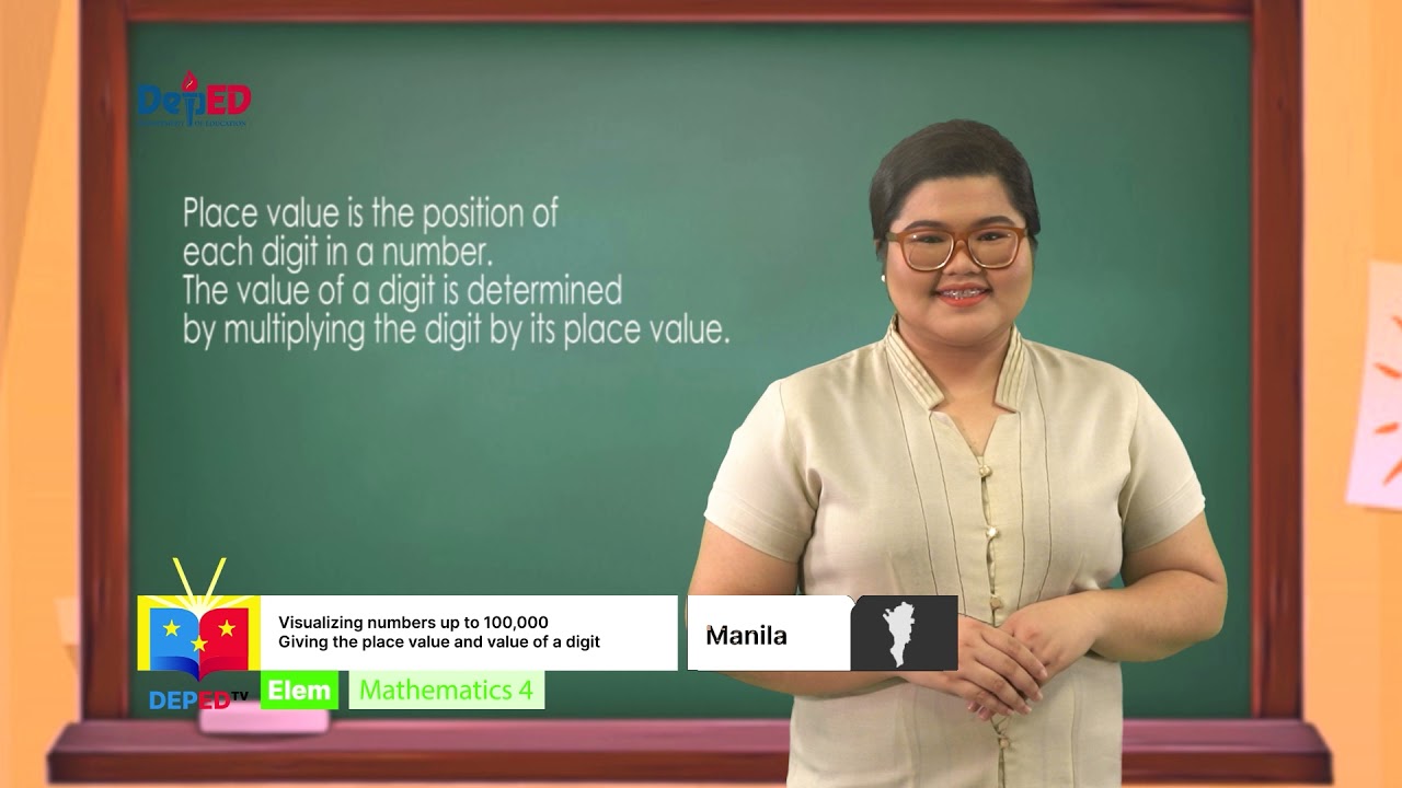 Grade 4 MATH Q1 Ep1: Visualizing numbers up to 100,000 Giving the place value and value of a digit background