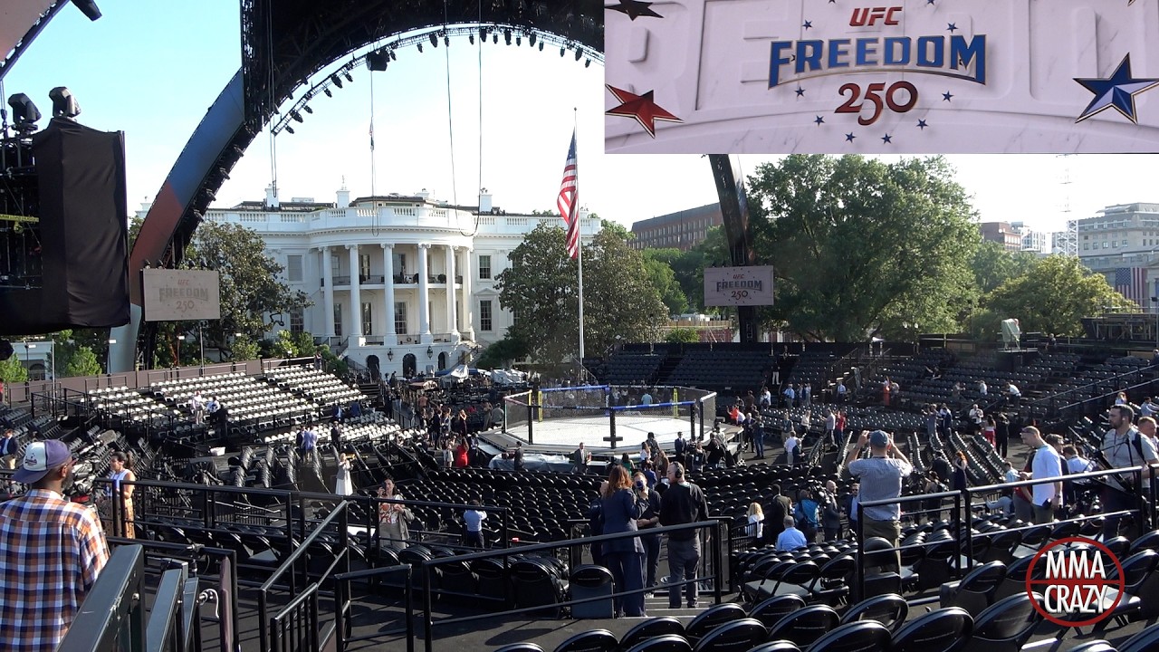 CLOSE UP LOOK at UFC Freedom 250 Octagon at the White House