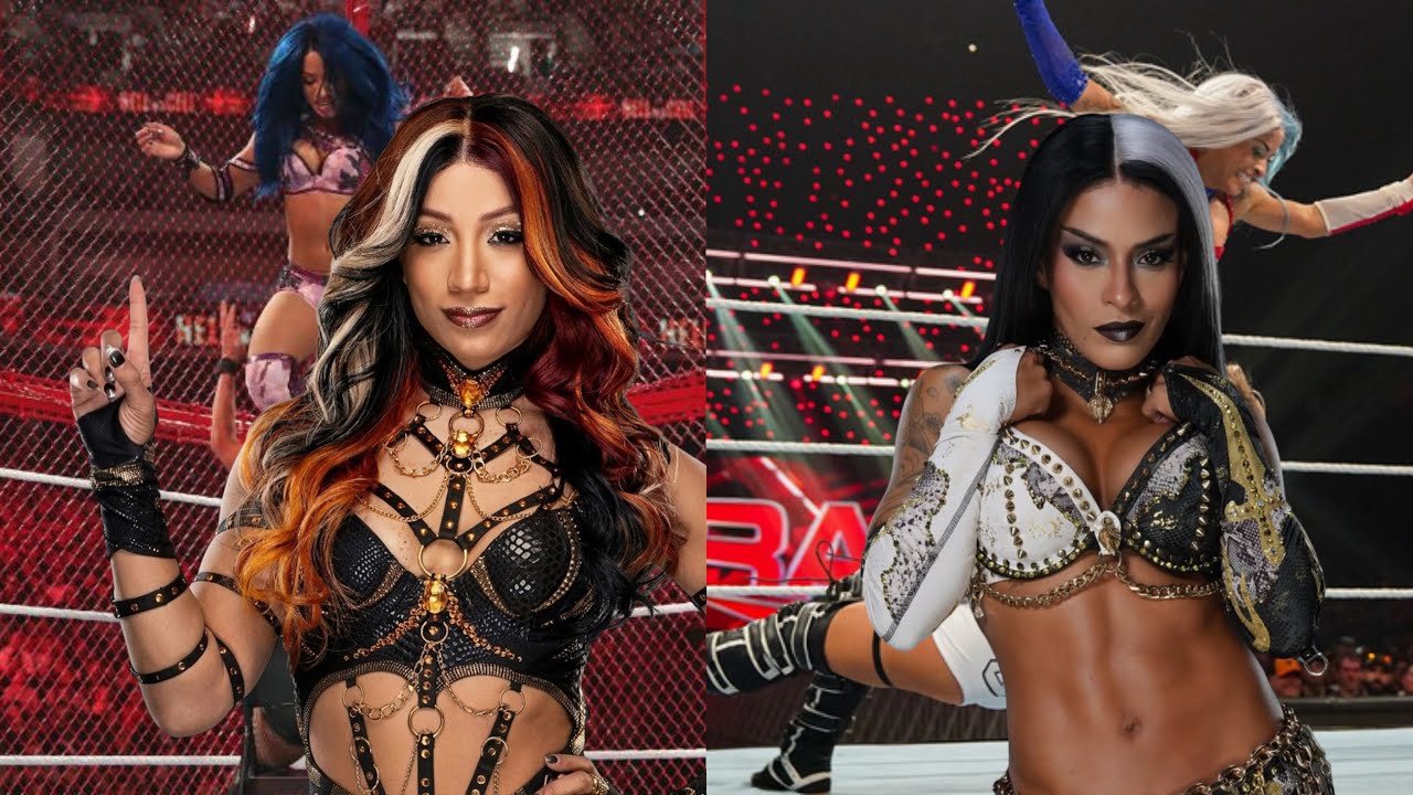 Sasha Banks vs Zelina Vega-Diving meteora background