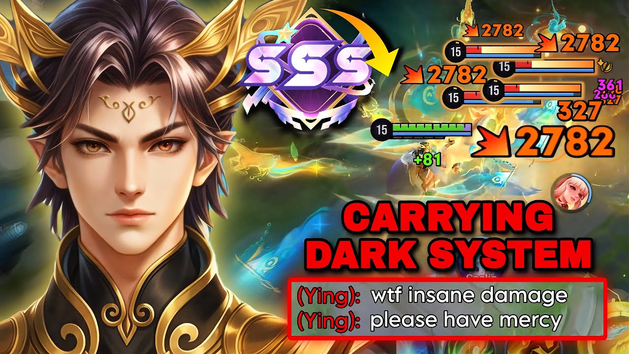 TOP 1 ASIA DI RENJIE HARD CARRYING 3 DARK SYSTEM TEAMMATES IN RANK! | HONOR OF KINGS