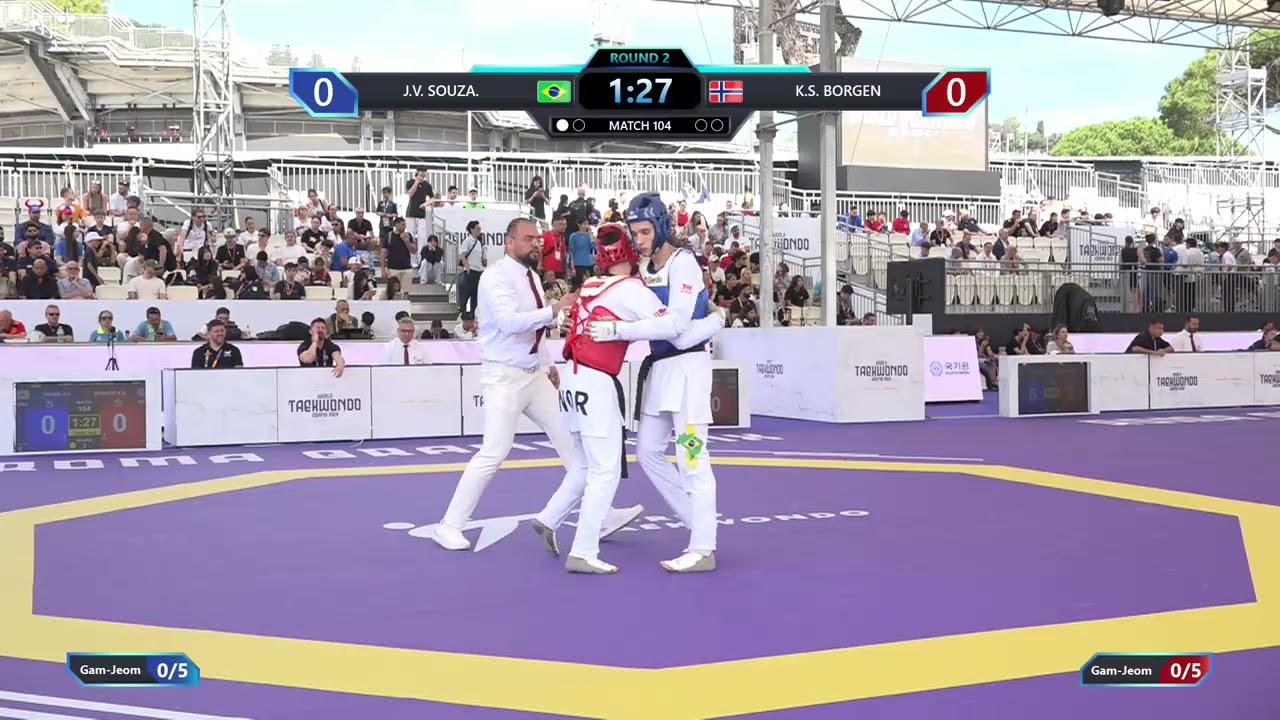104 Round of 32 Men 68kg BRA J V SOUZA NOR K S BORGEN PGM