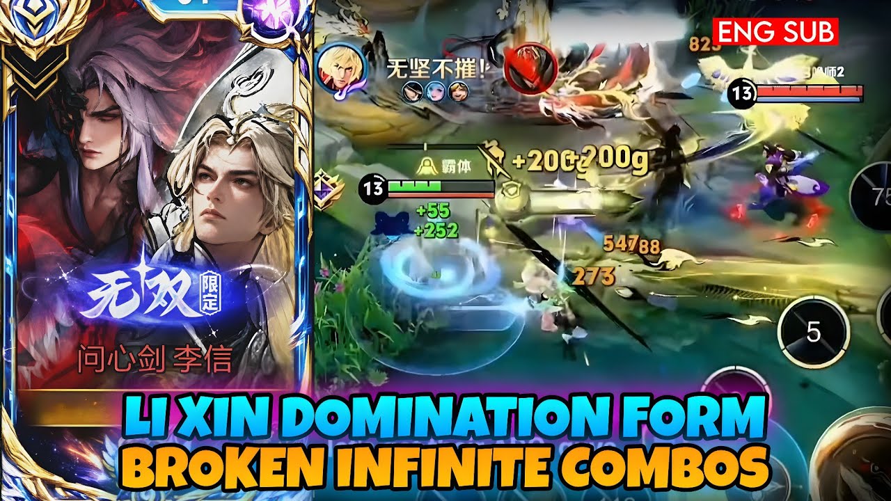 LI XIN DOMINATION FORM GOES OFF 🤯 INFINITE COMBOS AND TOTAL DOMINATION | HONOR OF KINGS