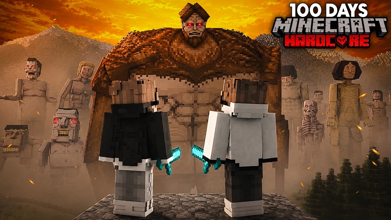 100 Days Simulating a TITAN WAR in Minecraft!