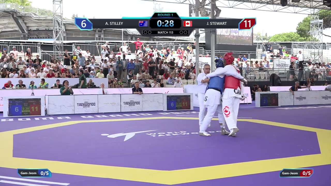 113 Round of 32 Men +80kg AUS A STILLEY CAN J STEWART PGM
