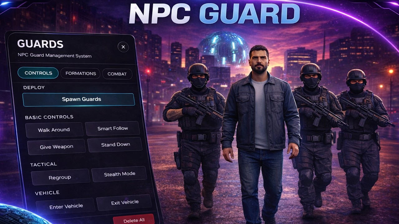 FiveM NPC Bodyguard System — Spawn Your Own Armed Squad with Tactical AI