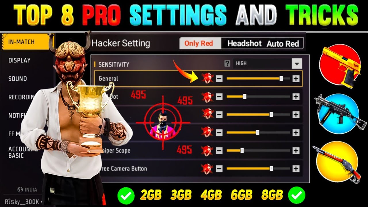 Free Fire Auto Headshot Trick 2026 Sensitivity | 2gb, 4gb, 6gb Ram Headshot Sensitivity Setting
