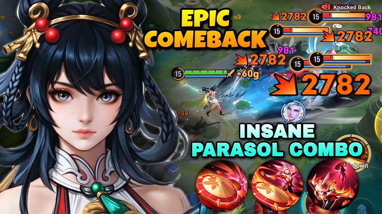 EPIC COMEBACK! CHINA ARLI INSANE PARASOL COMBO OUTPLAYING ENEMIES IN RANK! | HONOR OF KINGS background