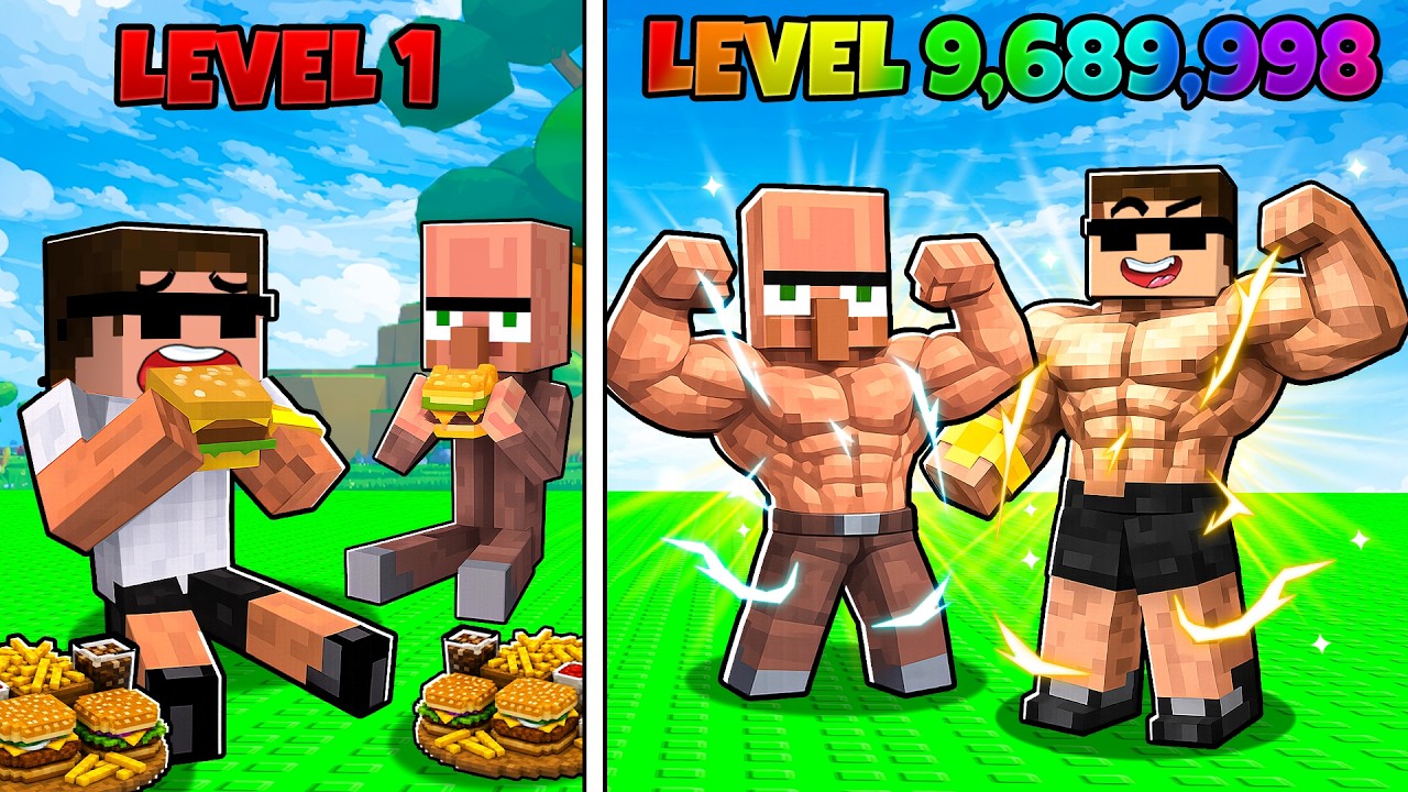 Eating Max Level Food to become Stronger in Roblox..