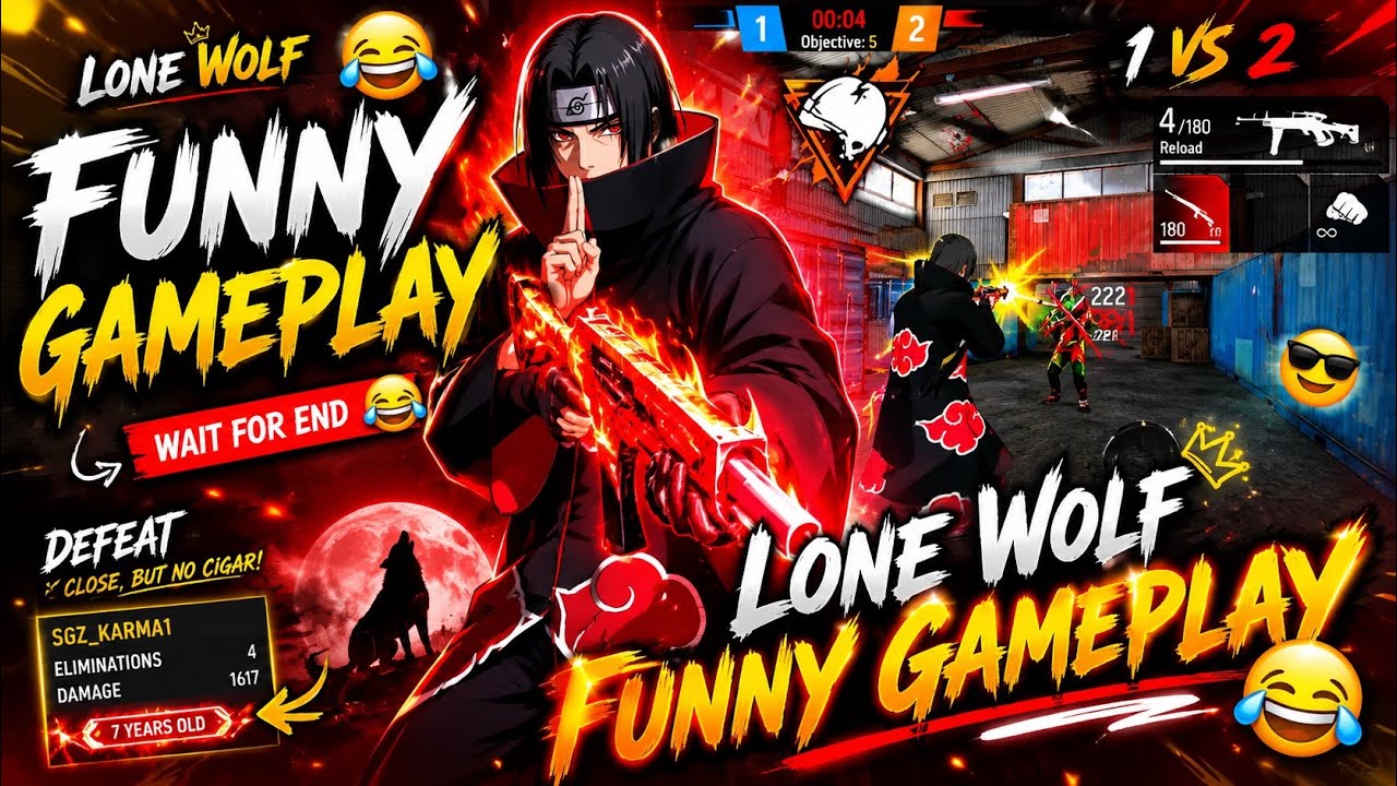 ЁЯШВ Lone Wolf Funny Gameplay! 1v2 Clutch Gone Wrong ЁЯФе | Free Fire MAX #freefire #sgz