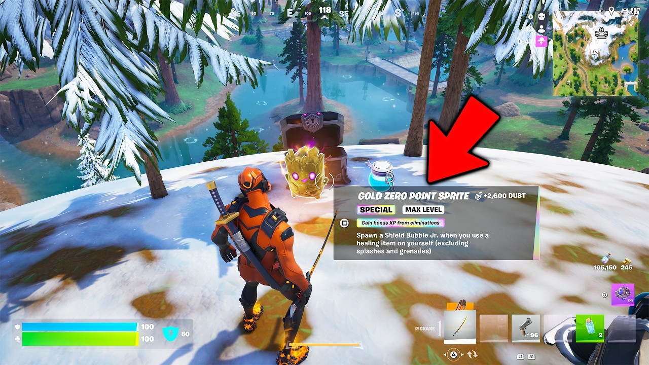 I FOUND The Gold ZERO POINT SPRITE in Fortnite! (Rare)