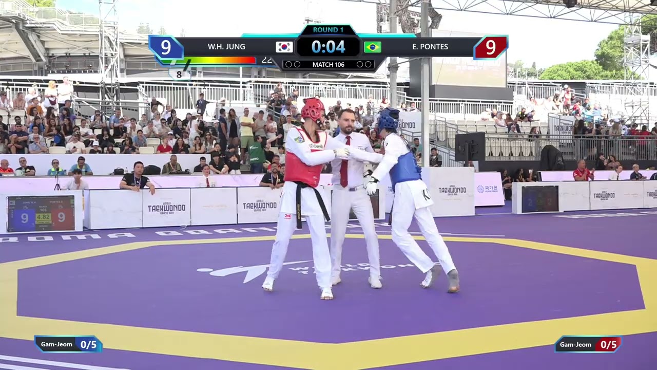 106 Round of 32 Men 68kg KOR W H JUNG BRA E PONTES PGM
