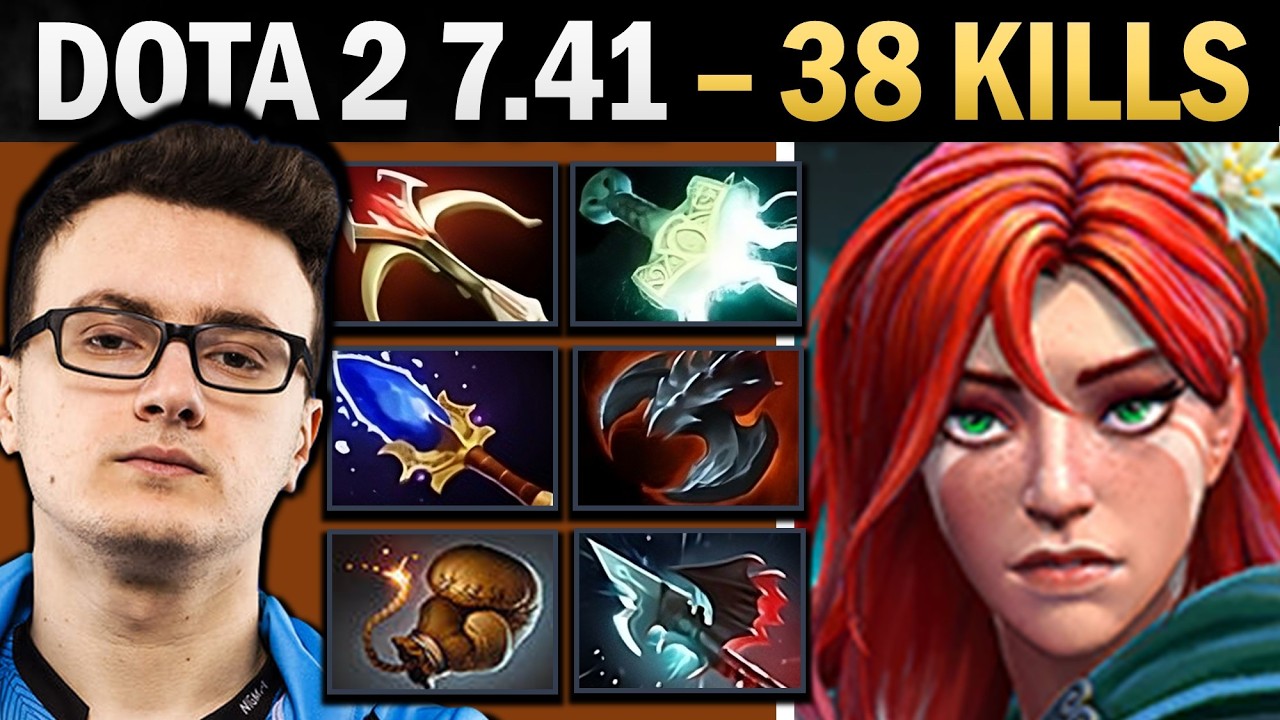 Windranger Dota 2 7.41 with 38 Kills and Mjolnir - Dota 2 Gameplay background