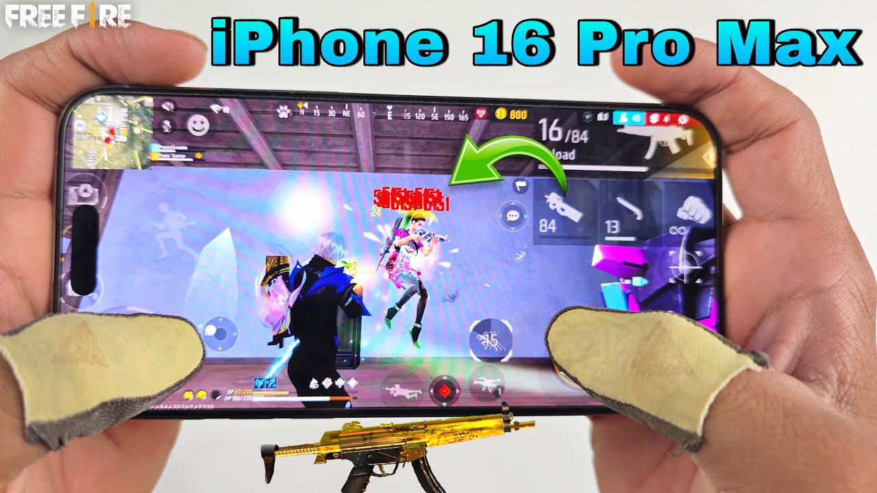 iPhone 16 Pro Max Free Fire Full Map Gameplay | onetap headshot | 2 Finger Handcam OP background