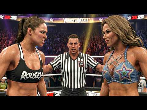 Mickie James vs Ronda Rousey – Women's Wrestling Showdown | WWE 2K25 background