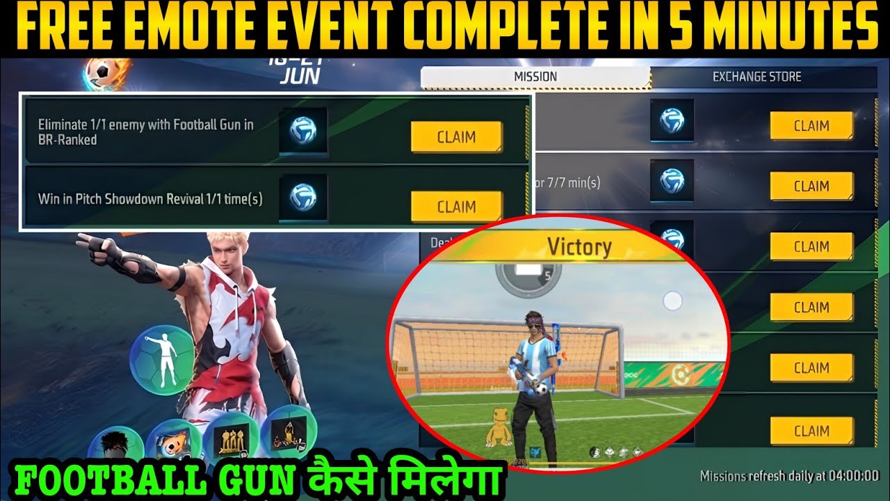 ELIMINATE 1 ENEMY WITH FOOTBALL GUN IN BR RANKED MISSION KAISE COMPLETE/PURA KAREN FREE EMOTE EVENT