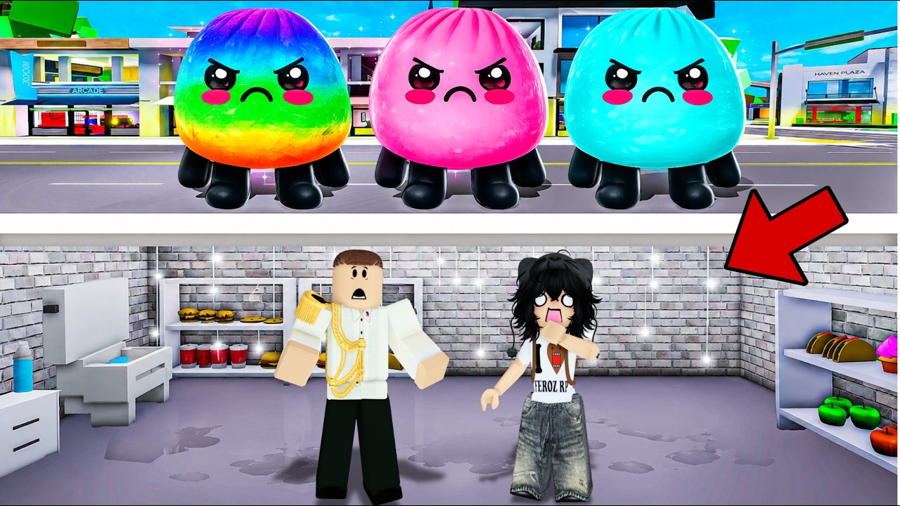 We BUILT a BUNKER to HIDE from EVIL SQUISHY DUMPLING! with CHESCA_YT! (BROOKHAVEN RP TAGALOG) background