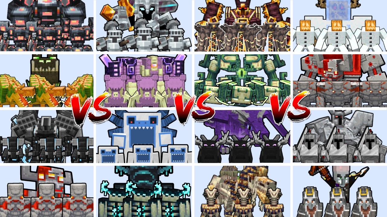 WHAT BOSS MOB AND THEIR MINIONS IS THE MOST POWERFUL? TOURNAMENT | Minecraft Mob Battle