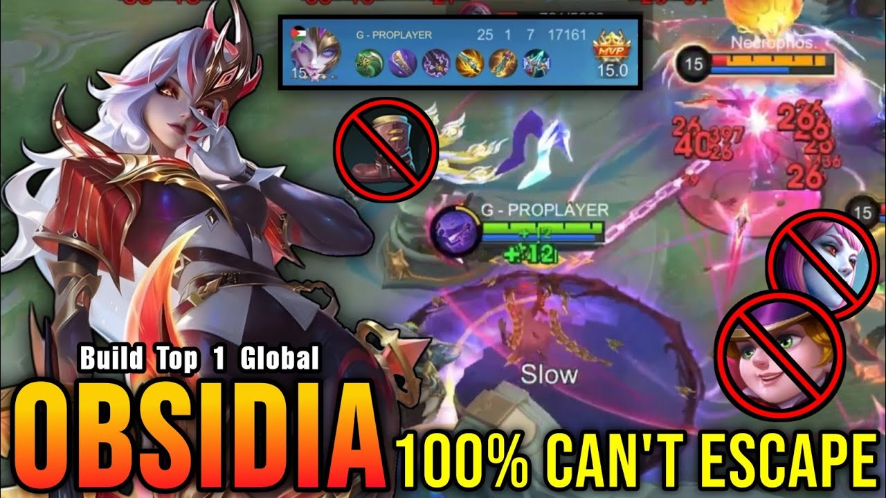 100% Can't Escape!! 25 Kills Obsidia New Build without Boots!! - Build Top 1 Global Obsidia ~ MLBB