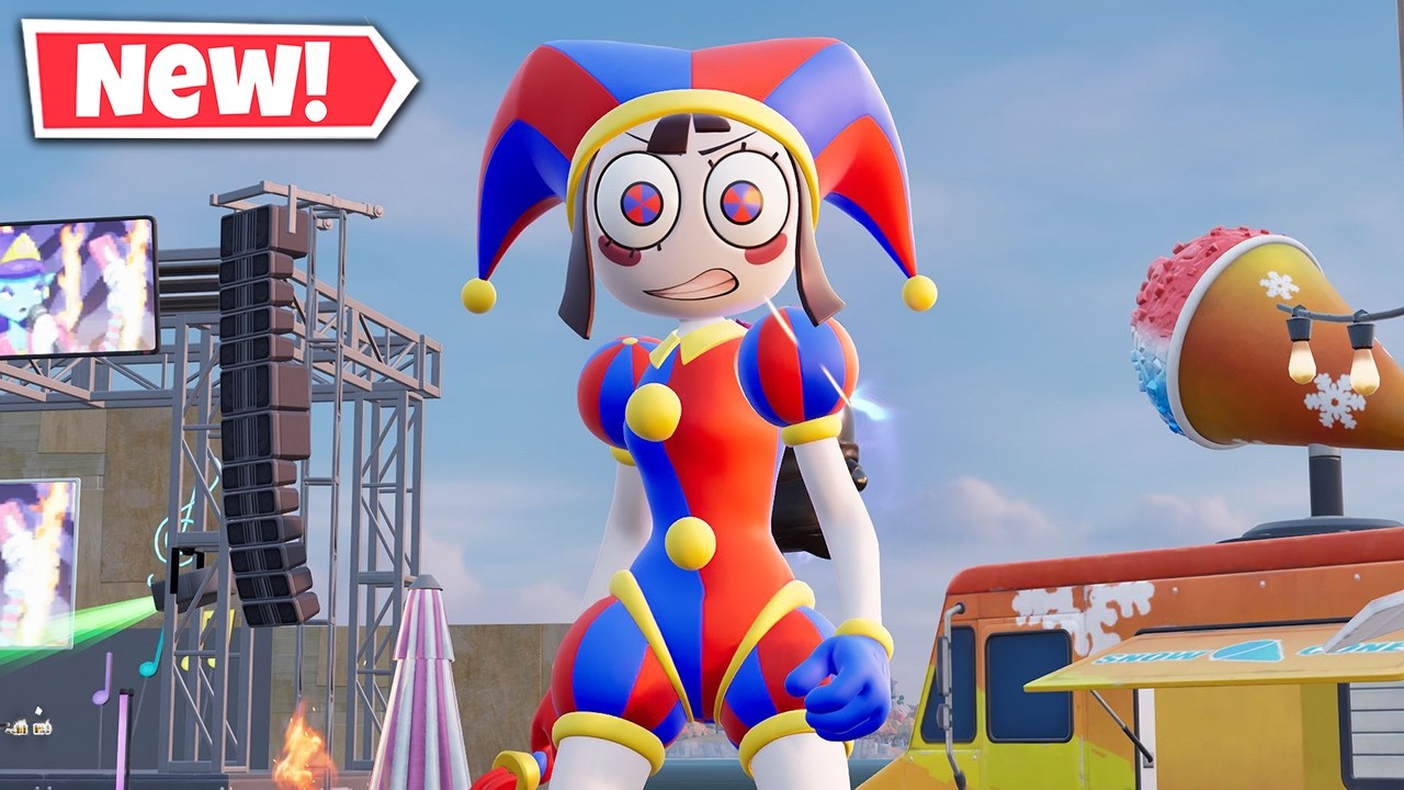 NEW POMNI Skin Gameplay In Fortnite! (The Amazing Digital Circus) background