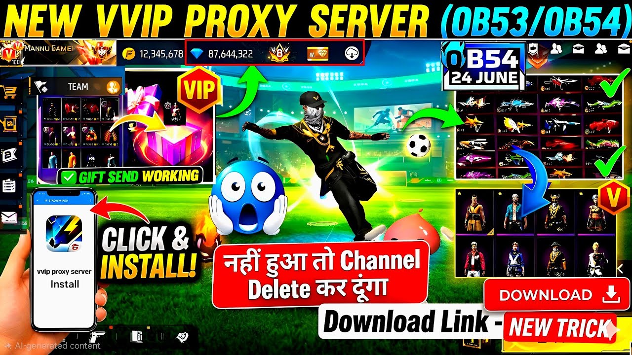 HOW TO DOWNLOAD PROXY SERVER IN FREE FIRE, HOW TO USE PROXY SERVER IN FREE FIRE, VIP PROXY SERVER