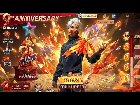 9th Anniversary Free Rewards π₯π€― | bluelock chapter 2 free fire | free fire new event | ff new event