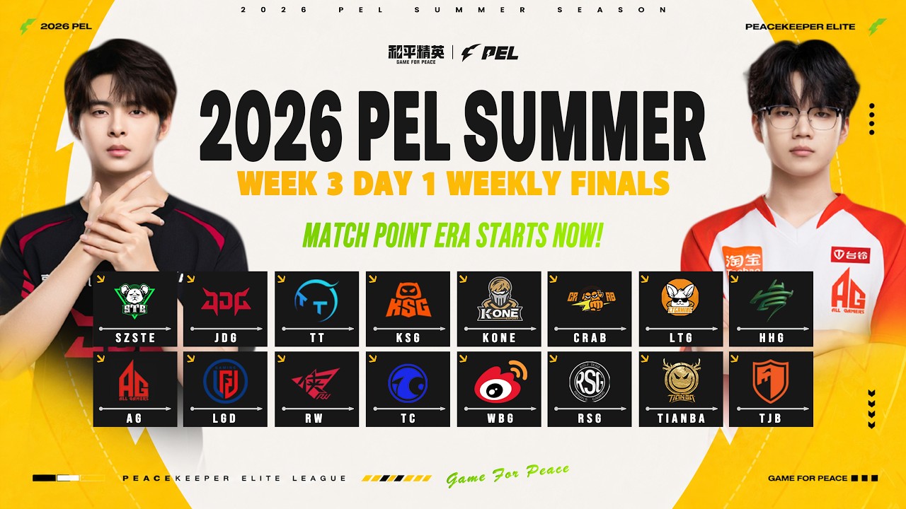 LIVE : 2026 PEL SUMMER SEASON WEEK 3 DAY 1 | WEEKLY FINALS | 2026年PEL夏季常规赛第三周周终赛第一天 backdrop