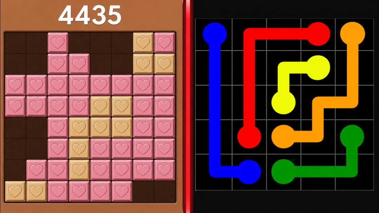 Block Blast Puzzle ЁЯзй VS Flow Free Puzzle ЁЯФ┤ЁЯЯвЁЯФ╡ЁЯЯбтЬи All Levels Satisfying Mobile Gameplay ЁЯУ▒ЁЯФе