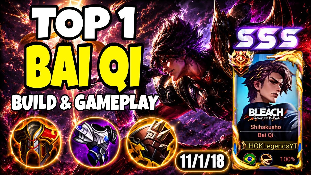 BAI QI HONOR OF KINGS CLASH LANE BUILD RANK LEGEND
