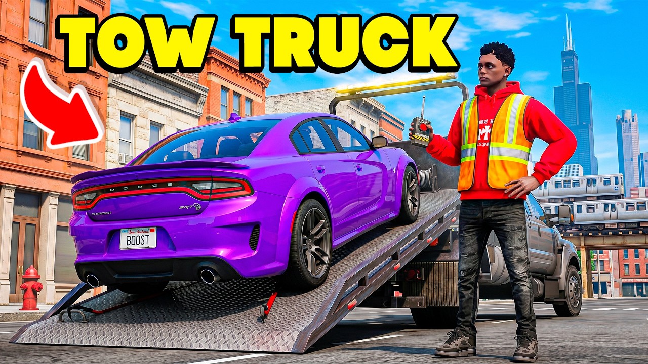 I Became a FAKE TOW TRUCK DRIVER and STOLE CARS in GTA 5 RP..