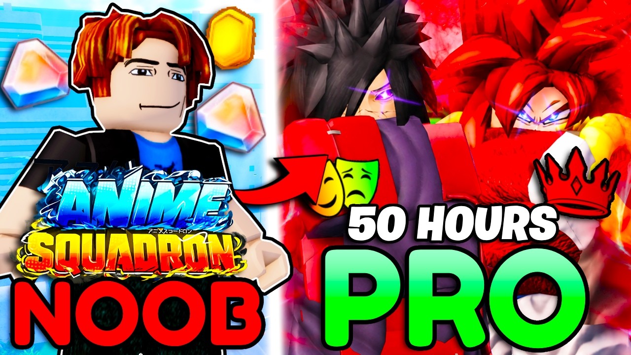 I Spent 50+ Hours Going NOOB To PRO In Anime Squadron In One Video! (Roblox)