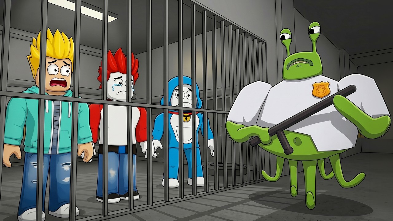 Escape From ALIEN PRISON 👽👽| Roblox Alien Barry Prison Run Obby