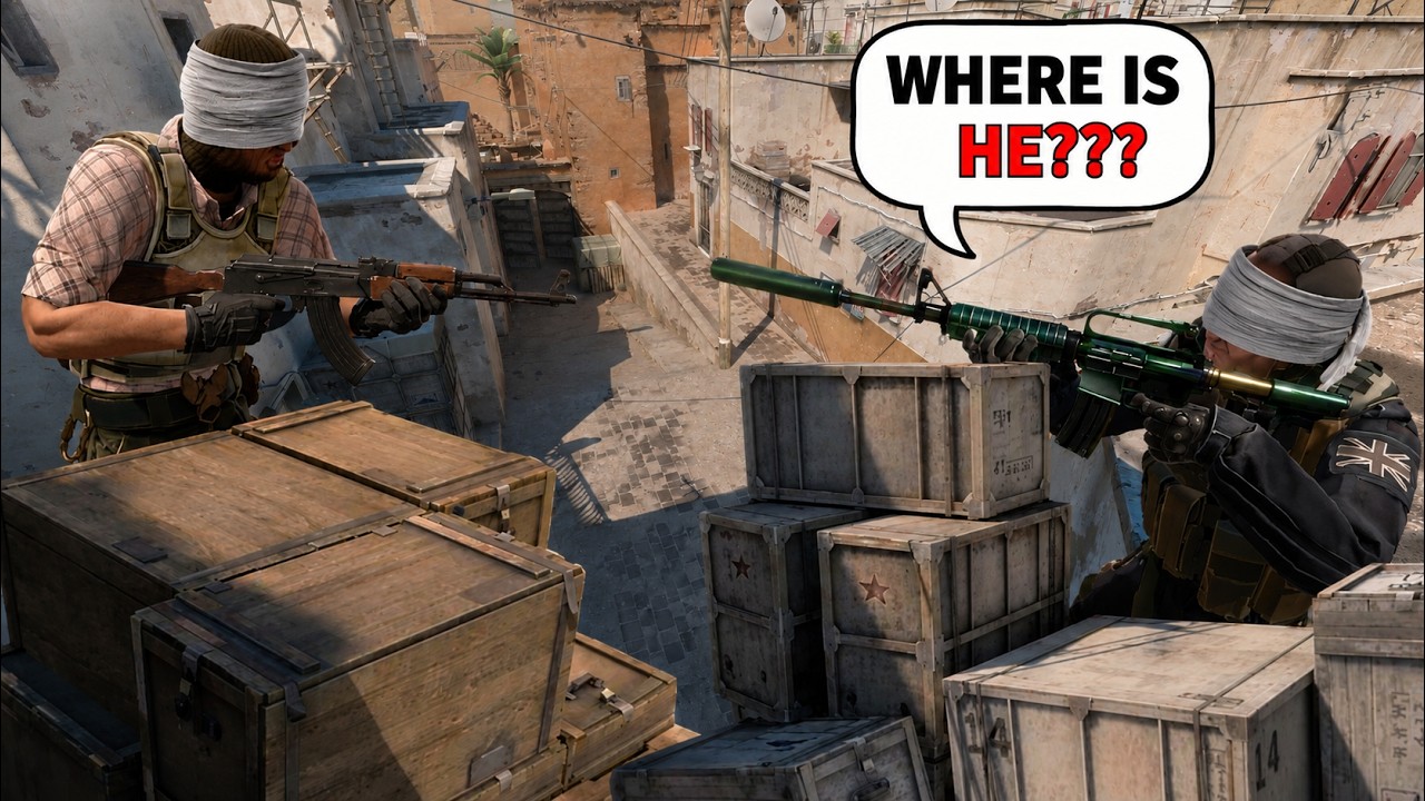 1v1 CS2 but we are BLIND | Counter-Strike 2