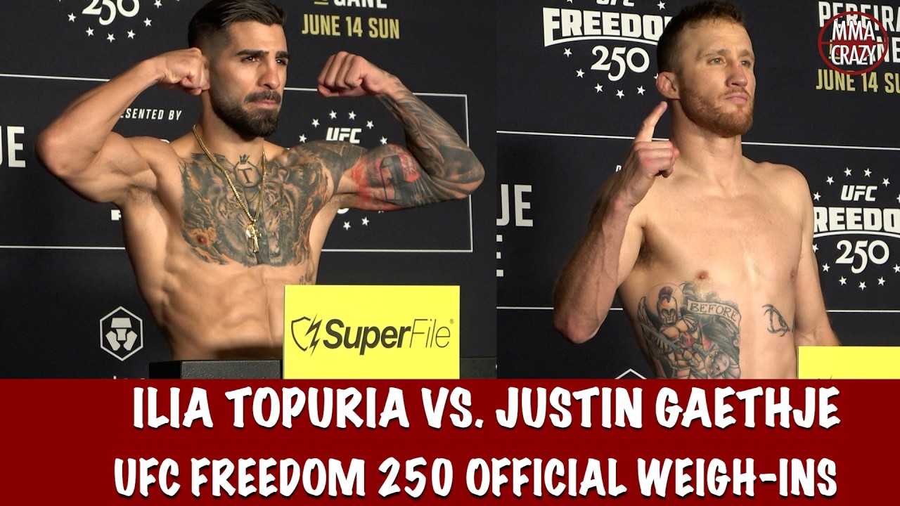 UFC Freedom 250: Official Weigh Ins Ilia Topuria & Justin Gaethje