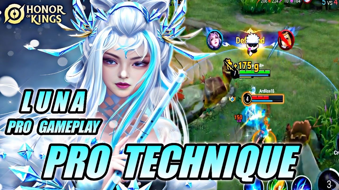 Luna Pro Technique Top Assassin/Jungle - Solo Ranked Gameplay | Honor Of Kings (HOK)