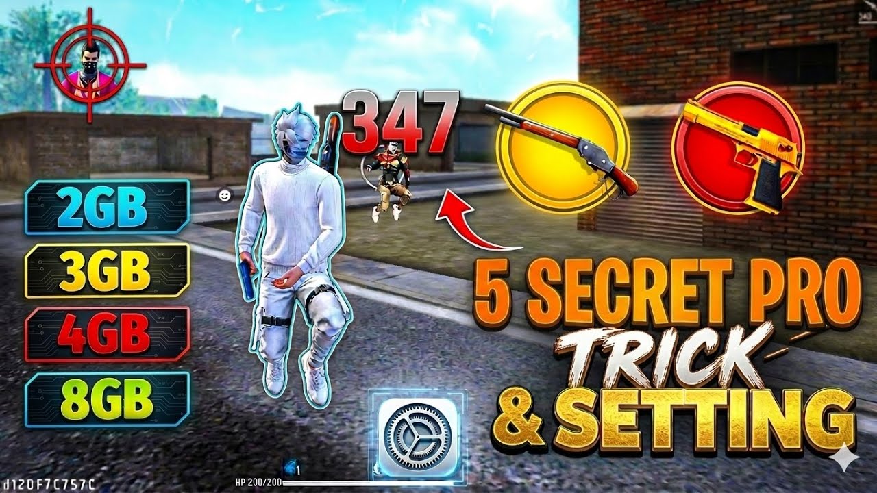 Free Fire Auto Headshot Trick 2026 Sensitivity | 2gb, 4gb, 6gb, 8gb Ram Headshot Sensitivity Setting backdrop