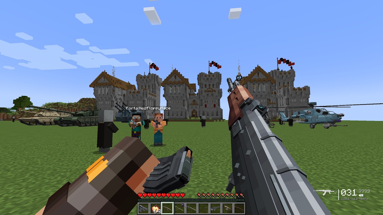 We Became a Villager Army and Destroyed the Evoker Castle Using Modern Tanks & Missiles!
