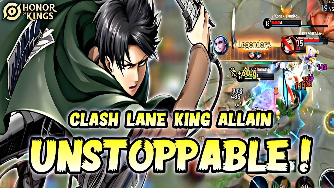 Allain Clash Lane King 100% UNSTOPPABLE! - Pro Technique Gameplay | Honor Of Kings (HOK) background