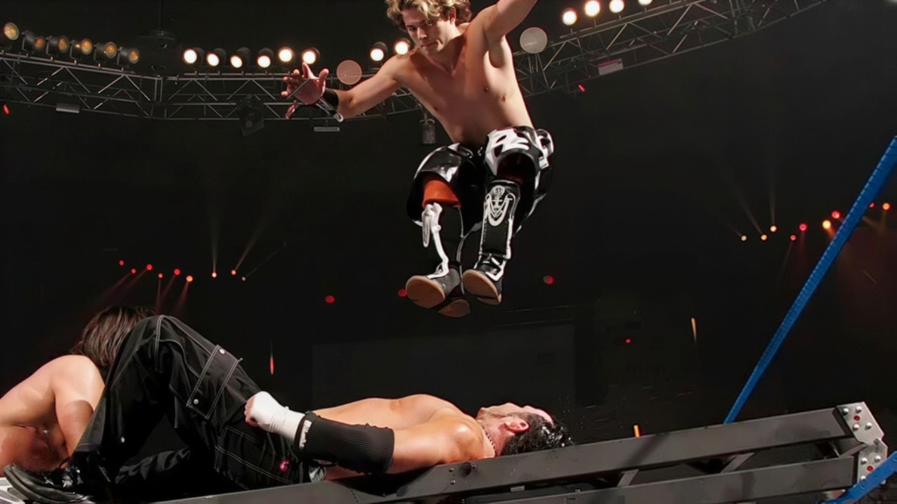WWE tag team title 4-way ladder match Armageddon 2006 Highlights background