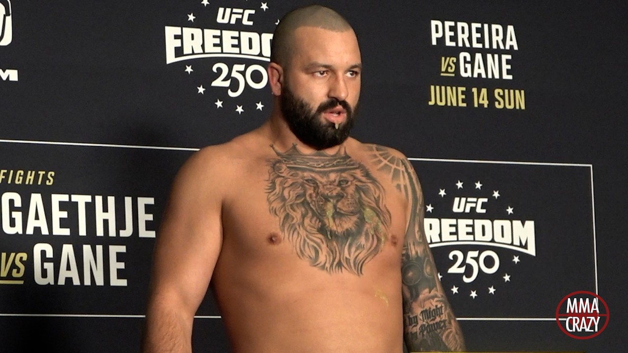 Josh Hokit SPITS UP & DROOLS during UFC Freedom 250 weigh in background