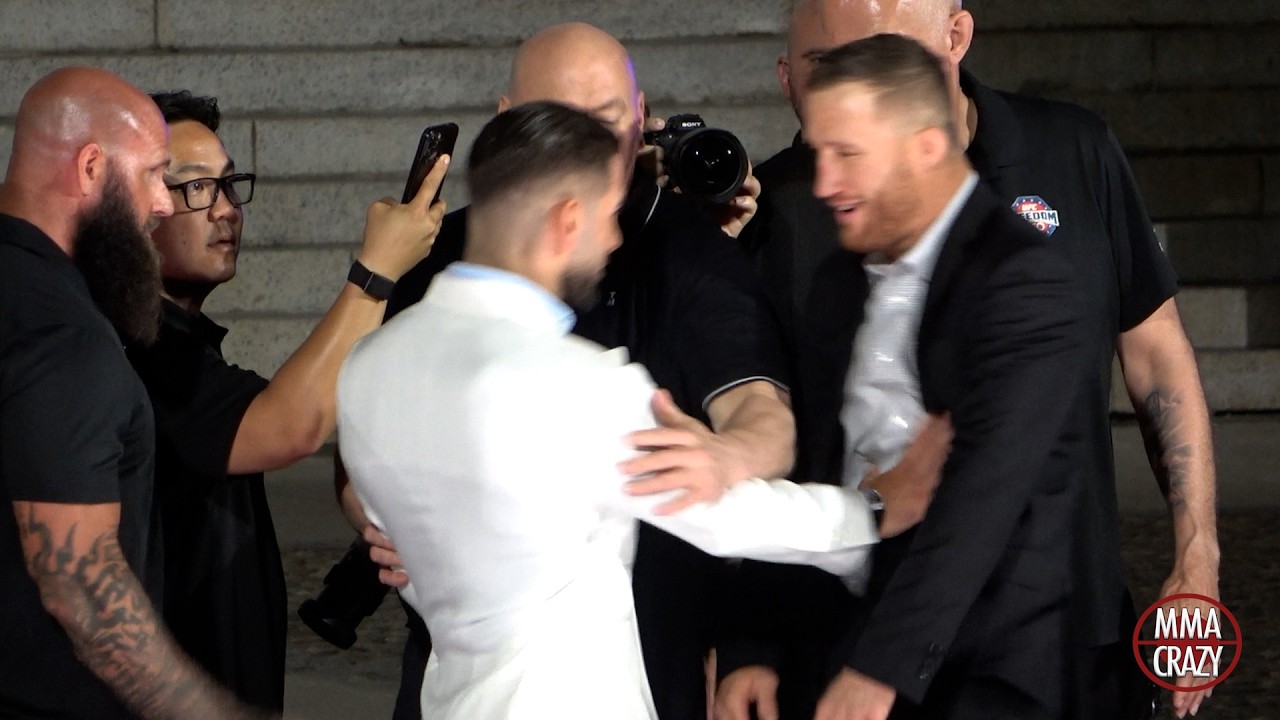 Ilia Topuria PUSHES Justin Gaethje at Presser FACE OFF for UFC Freedom 250