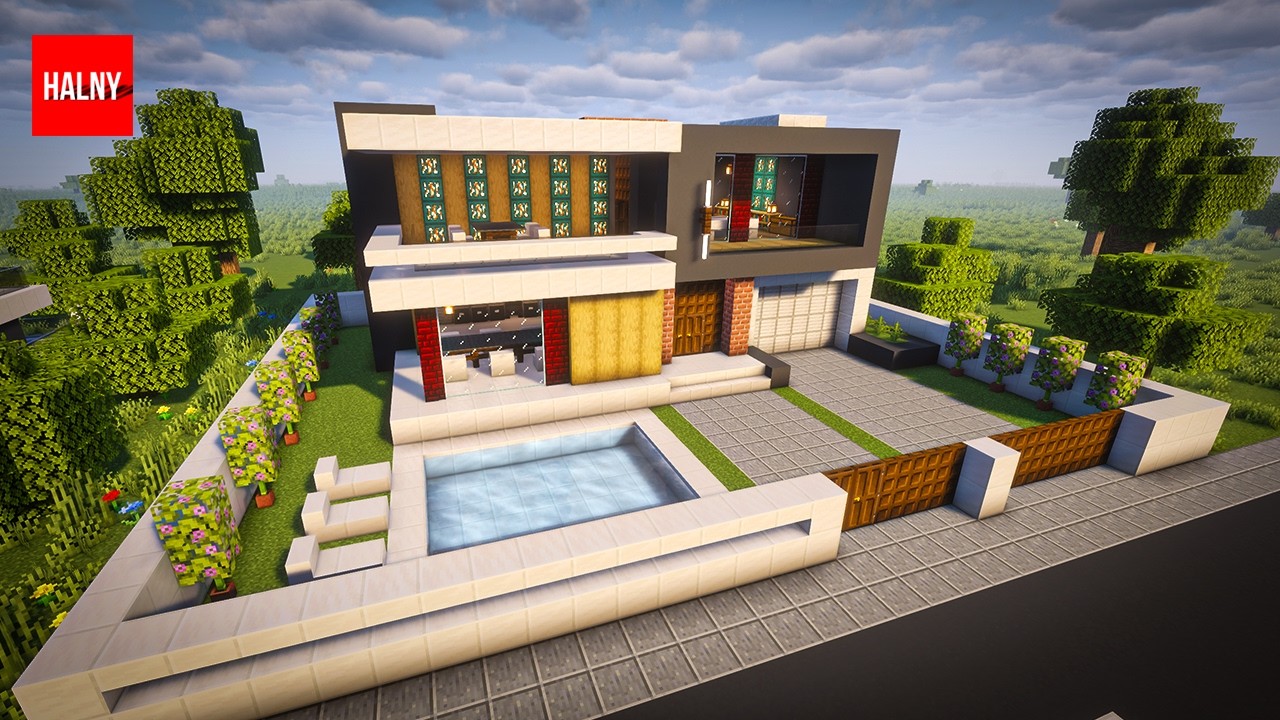 Minecraft: How to Build a Large Modern House Tutorial