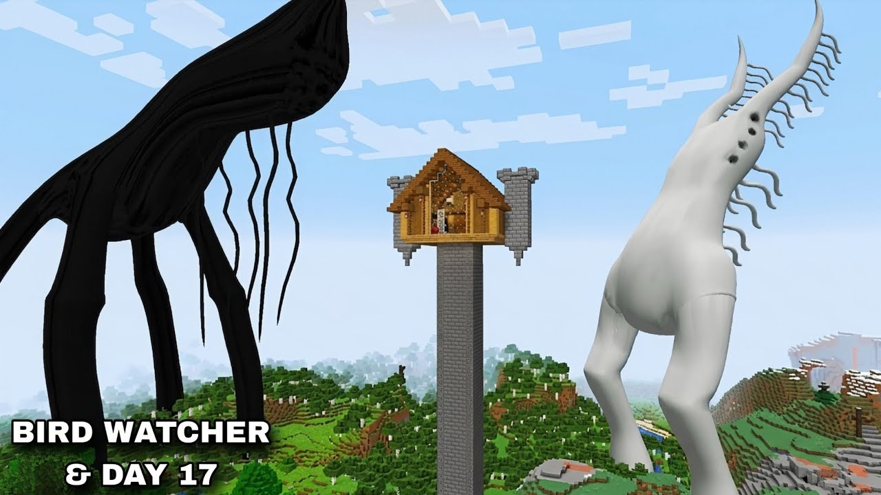 SURVIVING AGAINST BIRD WATCHER AND DAY 17 COMBO in Minecraft - Gameplay - Coffin Meme