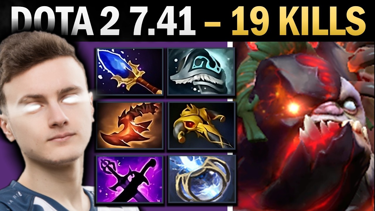 Pudge Dota 2 7.41 with 19 Kills and Stormcrafter - Dota 2 Gameplay