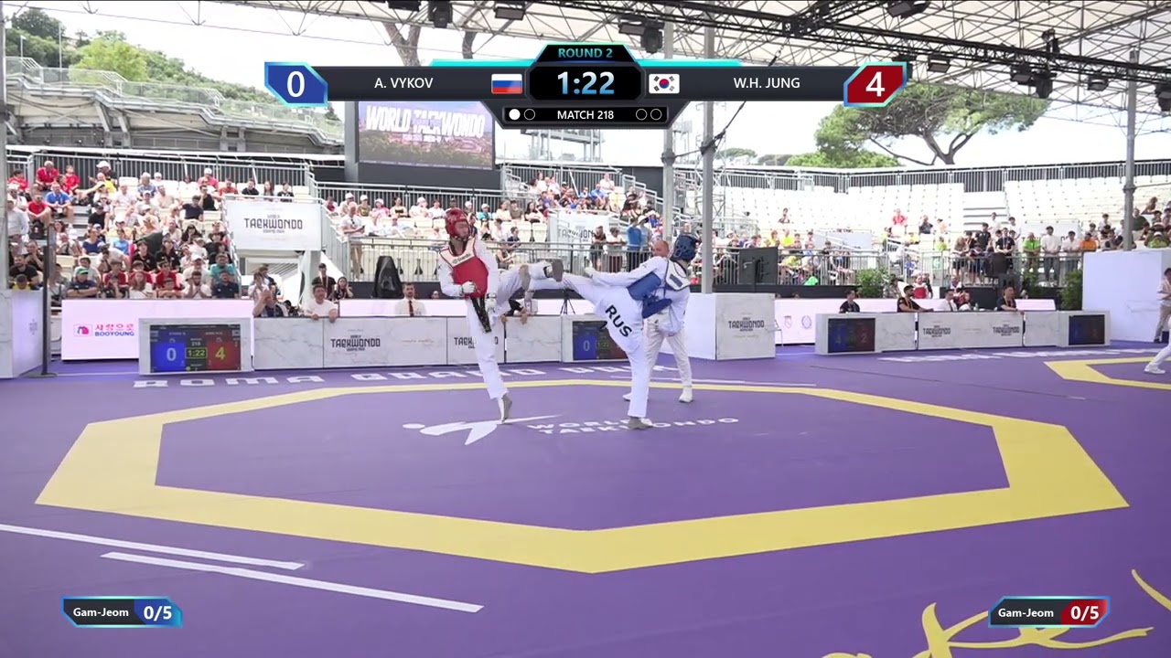 218 Round of 16 Men 68kg RUS A VYKOV KOR W H JUNG PGM