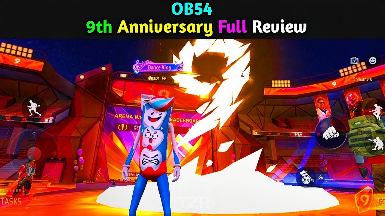 9TH ANNIVERSARY FULL REVIEW TUTORIAL | FREE FIRE OB54 UPDATE | GARENA FREE FIRE