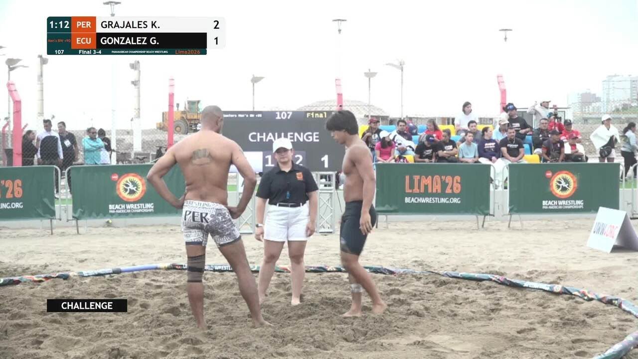 Kensil Alexander GRAJALES HERNANI (PER) vs. Glean Angel GONZALEZ (ECU) • Final 3-4 • Men's BW +90Kg background