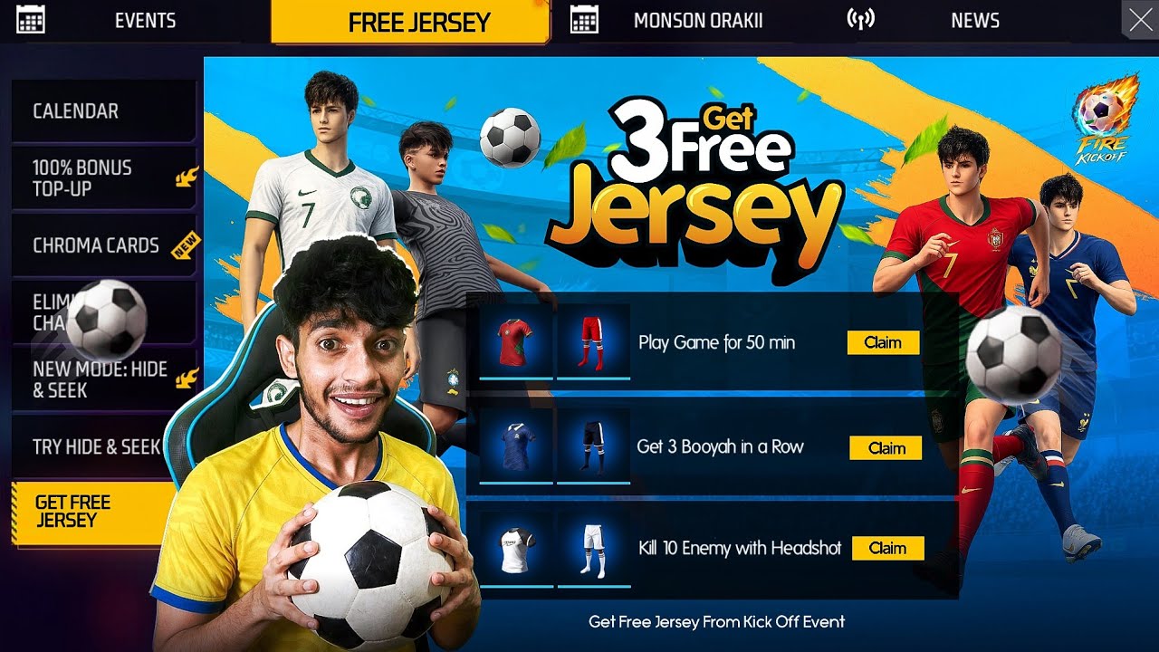 GET 3 FREE JERSEY đ± Free Fire Max